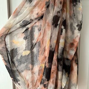 Abstract Print Sheer Scarf